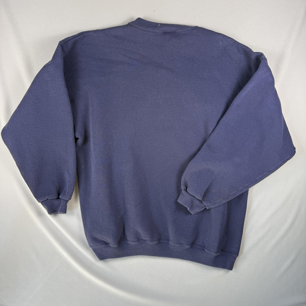 Vintage Hanes Sweatshirt Mens XL Blue Heavyweight Crewneck Blank Made USA 90s - Picture 11 of 14